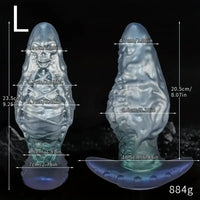7.87in 9.25in Wearable Large Skull Anal Dildo Soft Silicone Anal Stretcher