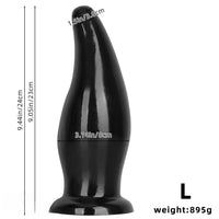 7.87in 9.44in PVC Black Anal Plug Thick Fat Big Dildo With Suction Cup