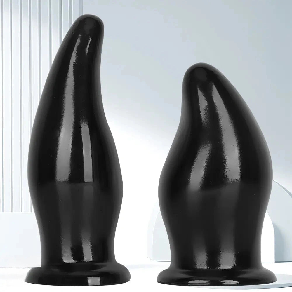 7.87in 9.44in PVC Black Anal Plug Thick Fat Big Dildo With Suction Cup