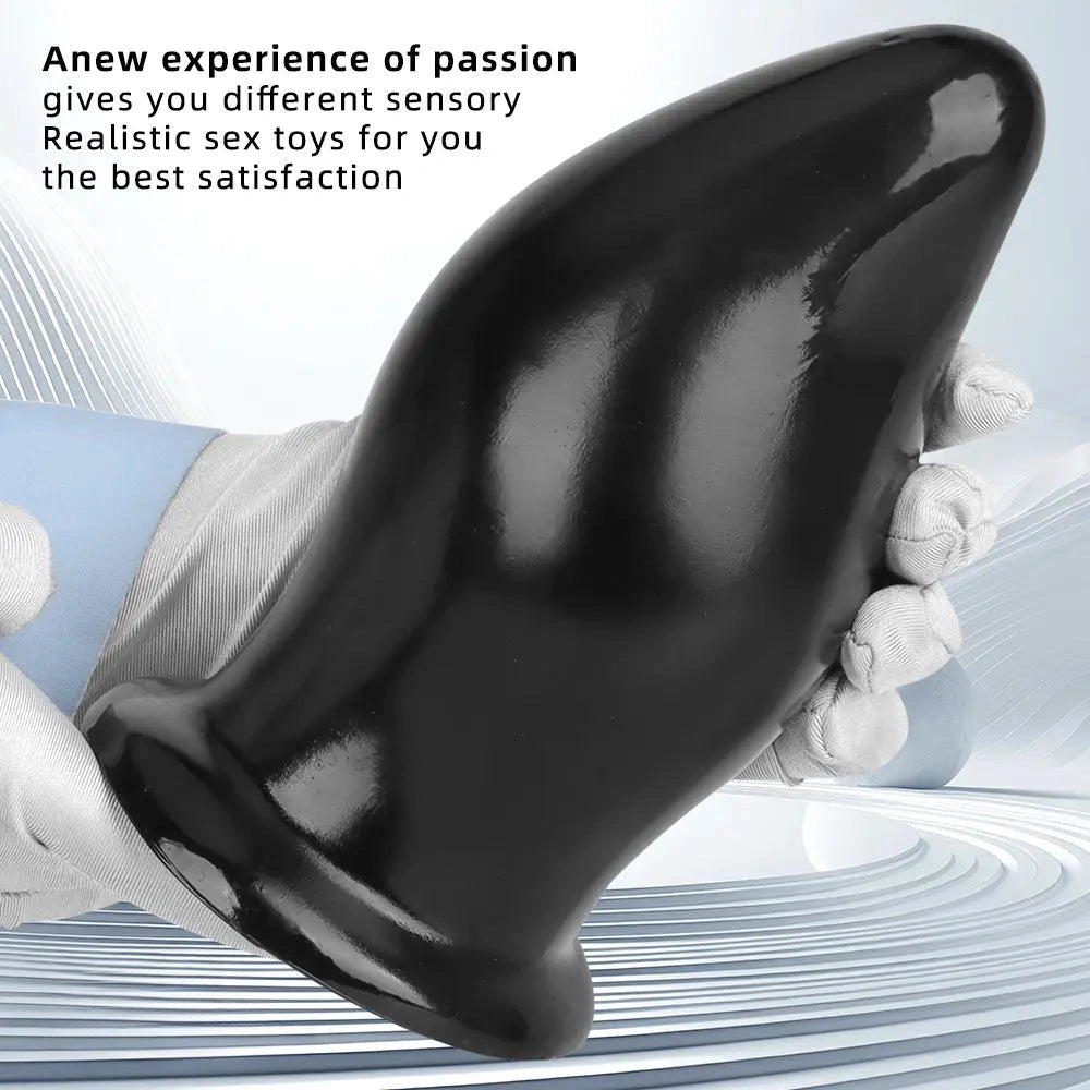 7.87in 9.44in PVC Black Anal Plug Thick Fat Big Dildo With Suction Cup