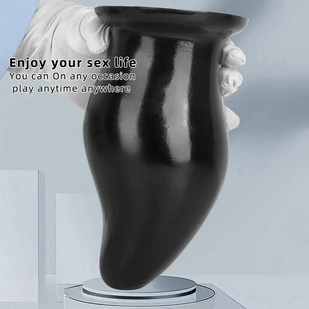 7.87in 9.44in PVC Black Anal Plug Thick Fat Big Dildo With Suction Cup