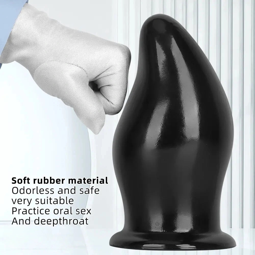 7.87in 9.44in PVC Black Anal Plug Thick Fat Big Dildo With Suction Cup