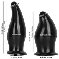 7.87in 9.44in PVC Black Anal Plug Thick Fat Big Dildo With Suction Cup