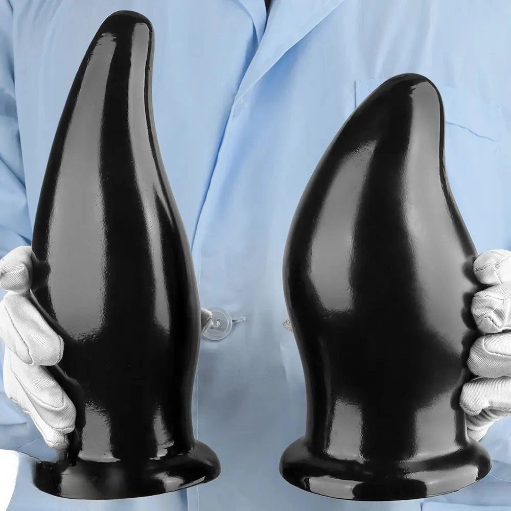 7.87in 9.44in PVC Black Anal Plug Thick Fat Big Dildo With Suction Cup