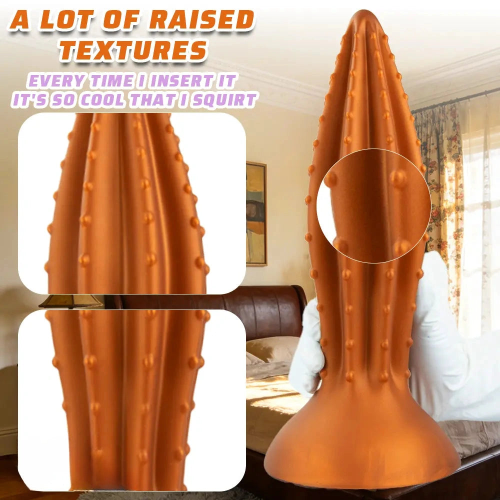 7.87in 9.84in 11.81in 13.77in Huge Silicone Spiked Butt Plug Dildo Couples Toy