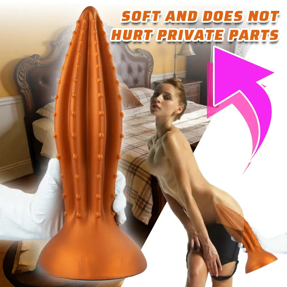 7.87in 9.84in 11.81in 13.77in Huge Silicone Spiked Butt Plug Dildo Couples Toy