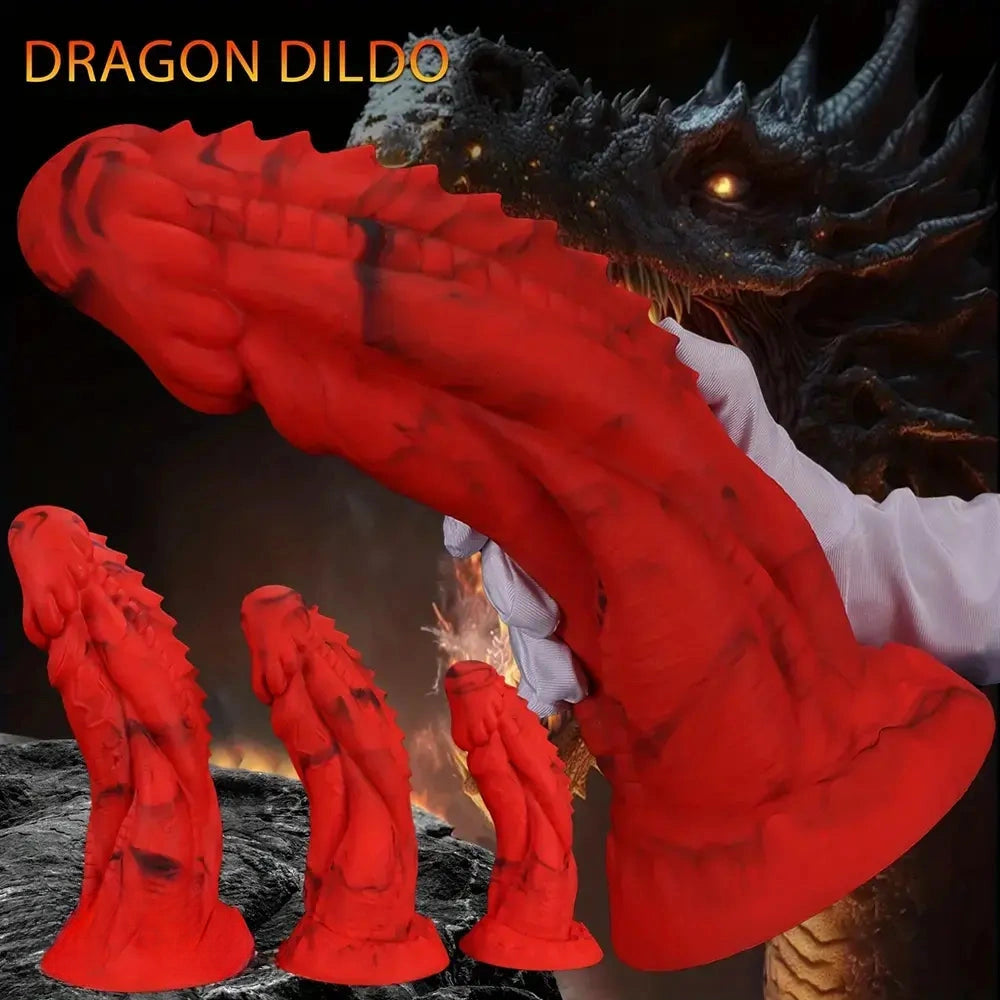 7.87in 9.84in 11.81in Dragon Silicone Monster Soft Big Dildo For Women Men