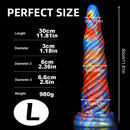 7.87in 9.84in 11.8in XML Sprial Big Butt Plug Dildo For Anal Sex