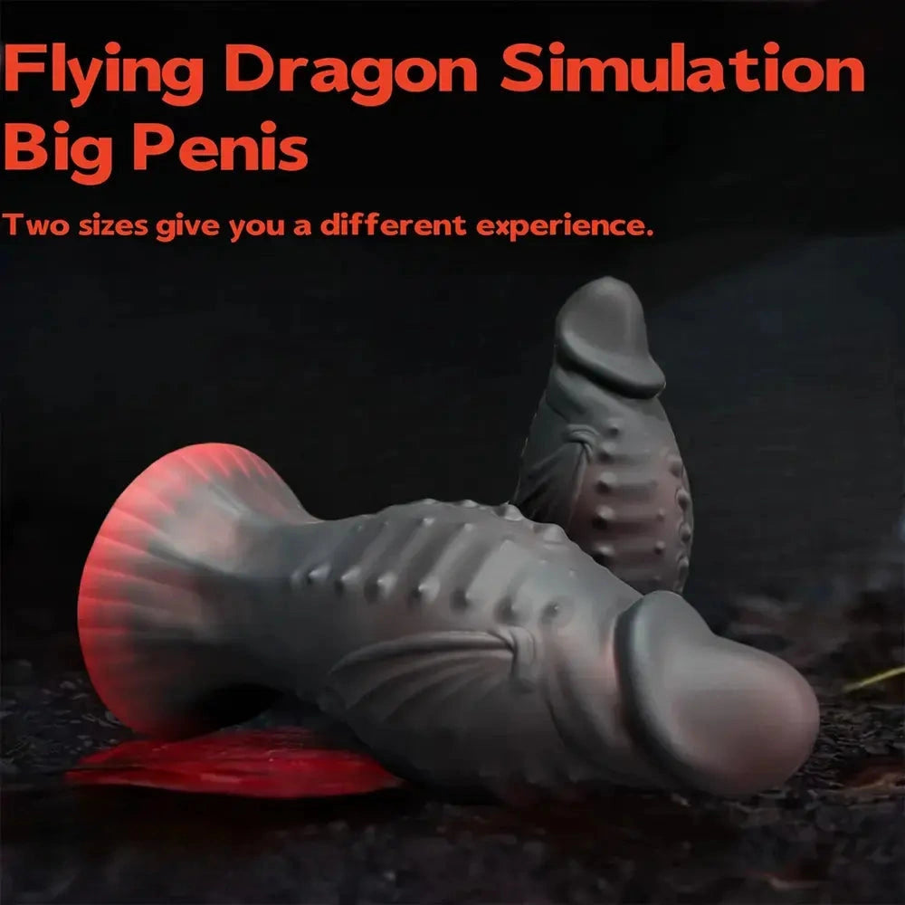 7.87in 9.84in Flying Dragon Spiked Penis Soft Silicone Dildo For G-spot Anus