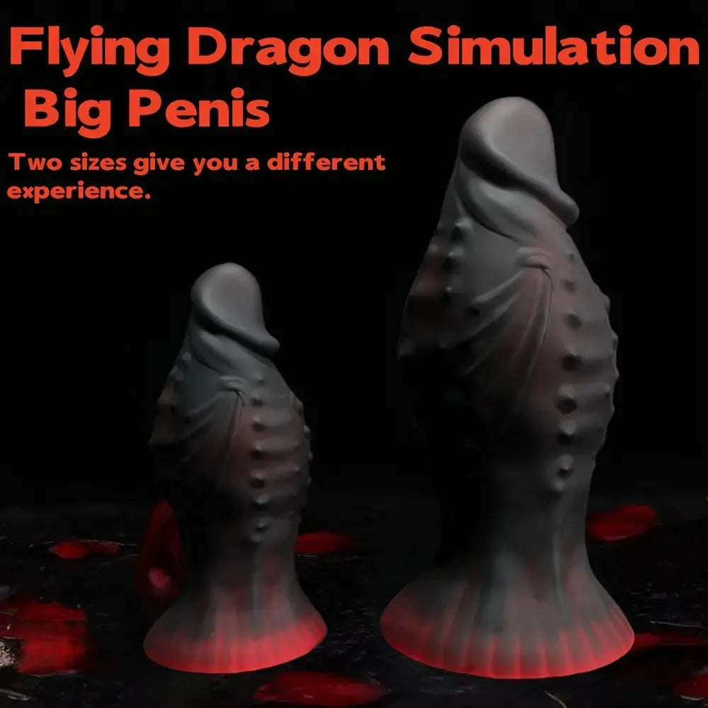 7.87in 9.84in Flying Dragon Spiked Penis Soft Silicone Dildo For G-spot Anus