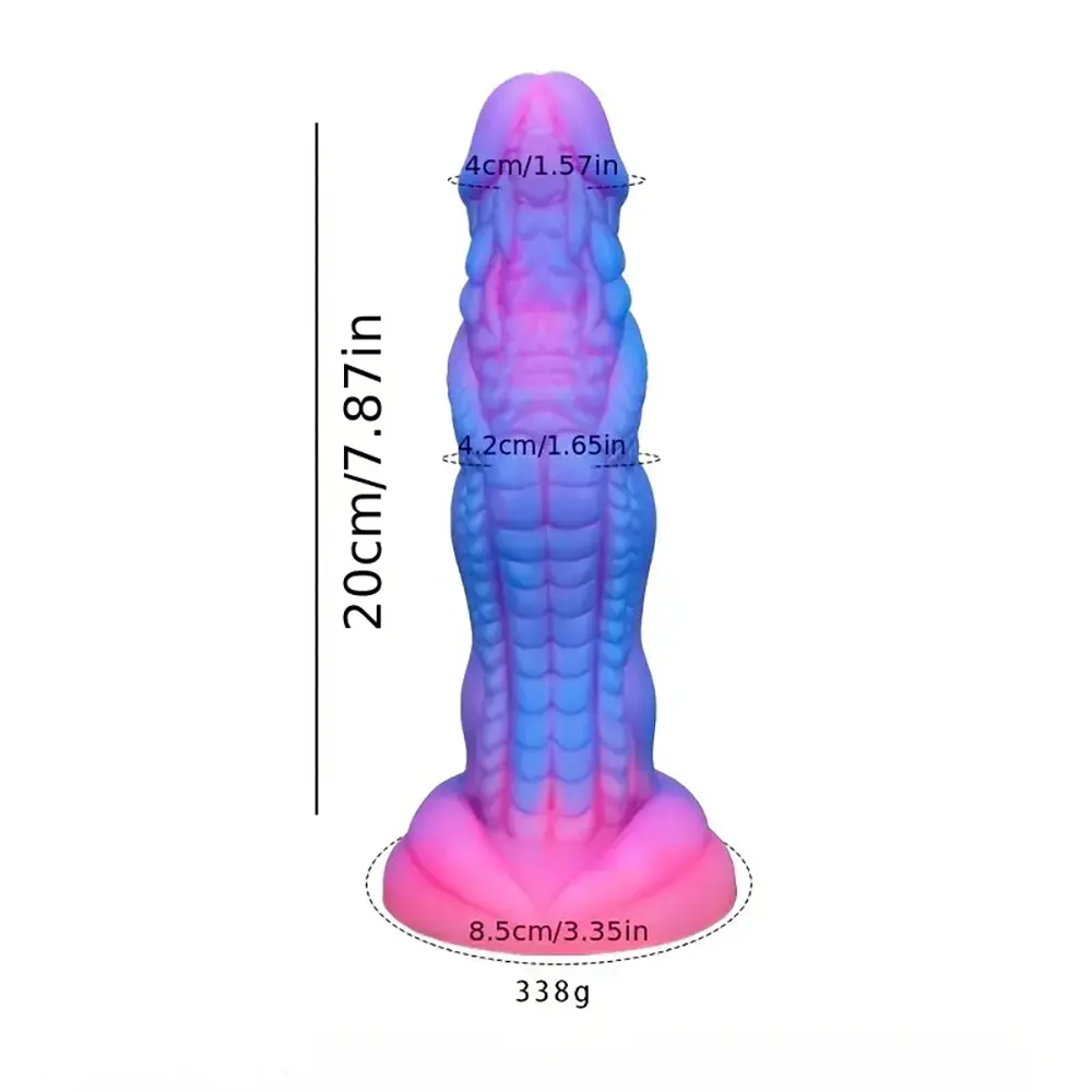 7.87in Alien Dragon Silicone Monster Penis Dildo With Strong Suction Cup