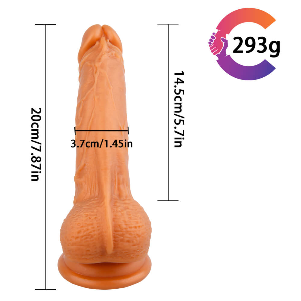 7.87in Big Gold Thick Lifelike Penis Sexy Dildo Sex Toy