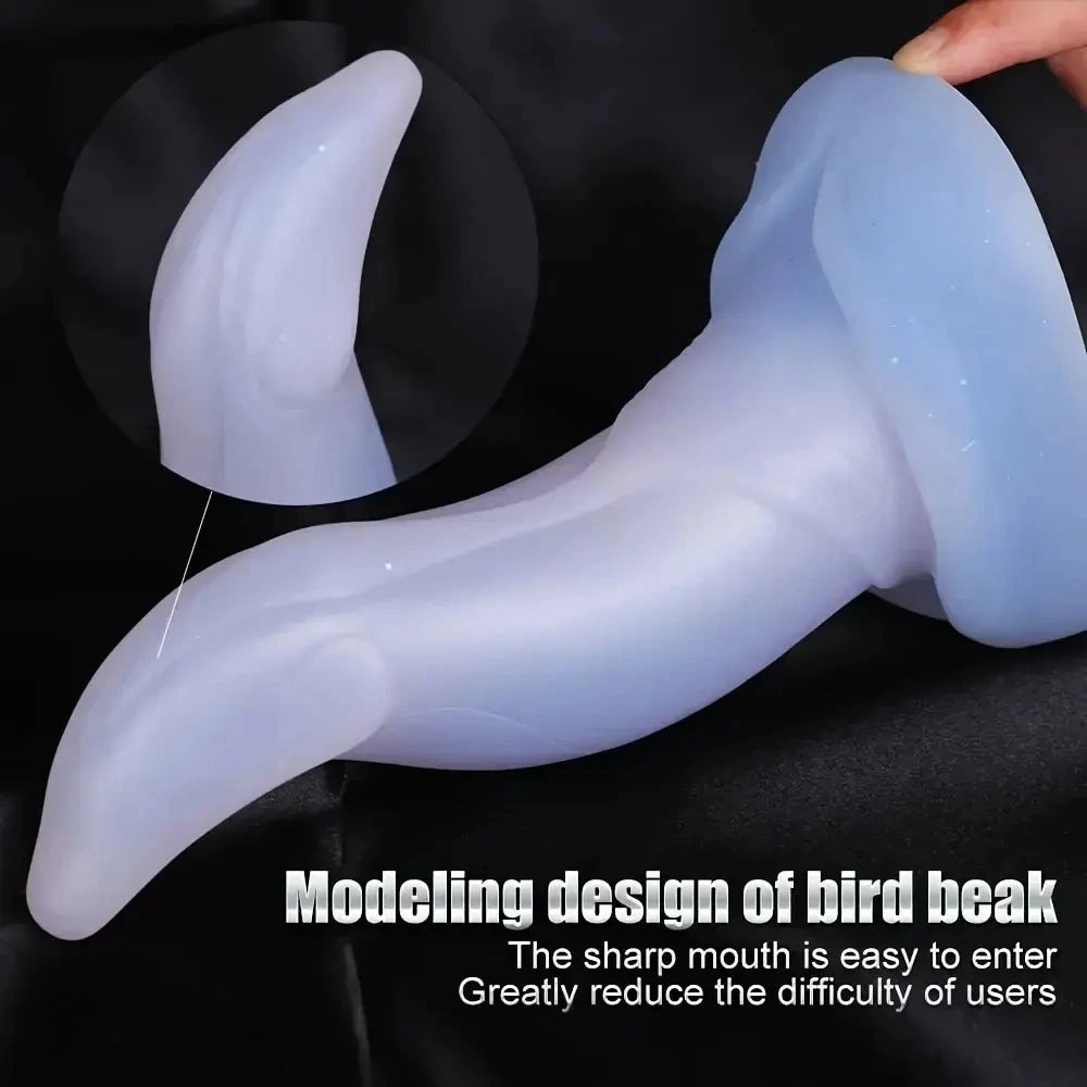 7.87in Bird Beak Fantasy Silicone Animal Dildo For G-spot Prostate Orgasm