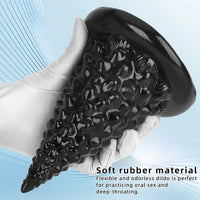 7.87in Black PVC Thick Anal Plug Anal Expansion Suction Cup G Spot Dildo