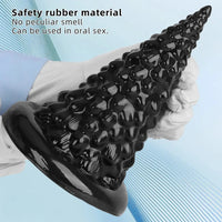 7.87in Black PVC Thick Anal Plug Anal Expansion Suction Cup G Spot Dildo
