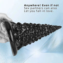 7.87in Black PVC Thick Anal Plug Anal Expansion Suction Cup G Spot Dildo