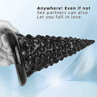 7.87in Black PVC Thick Anal Plug Anal Expansion Suction Cup G Spot Dildo