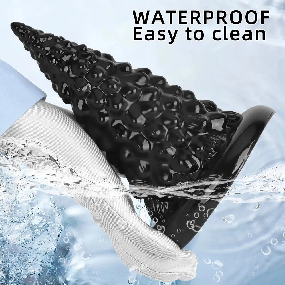 7.87in Black PVC Thick Anal Plug Anal Expansion Suction Cup G Spot Dildo