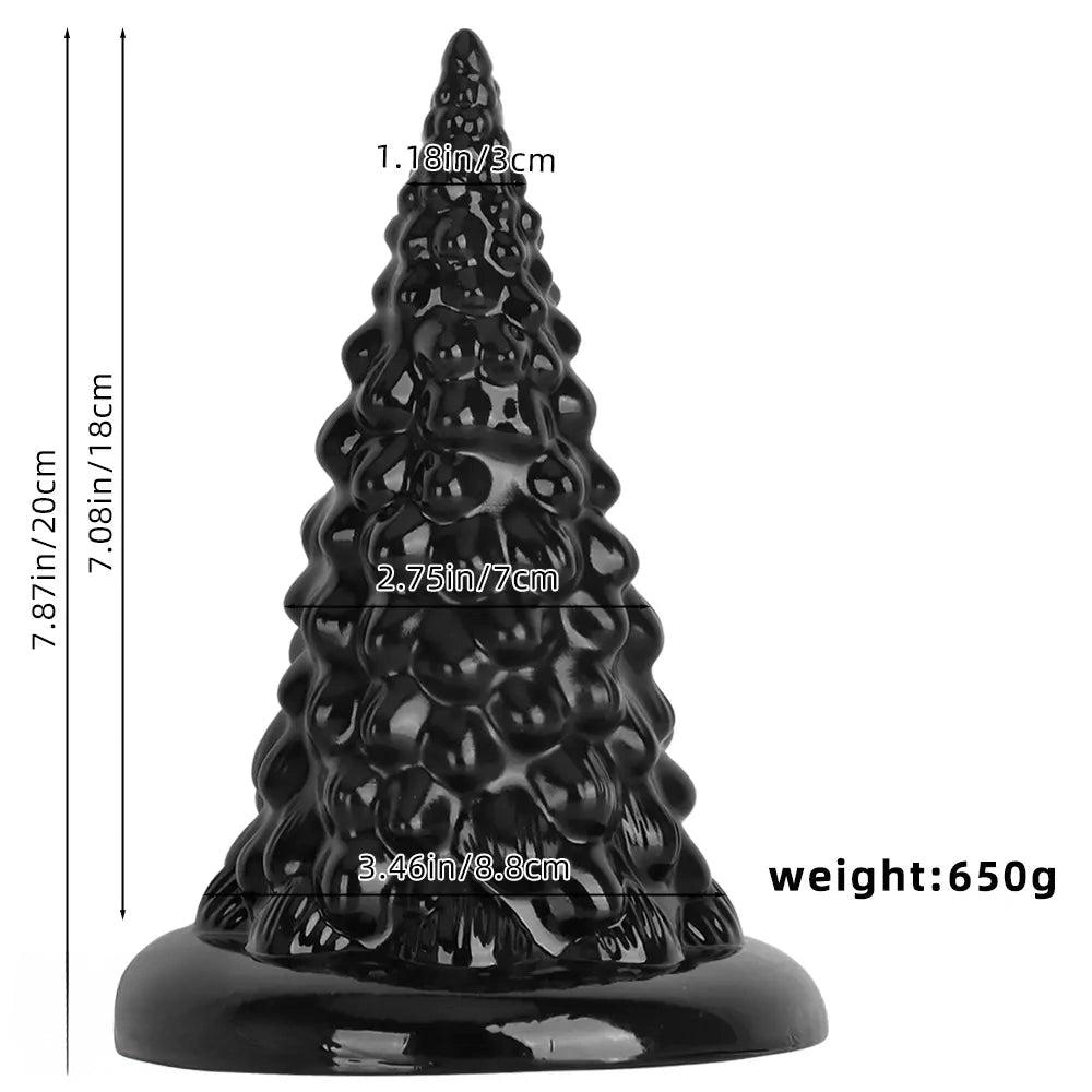 7.87in Black PVC Thick Anal Plug Anal Expansion Suction Cup G Spot Dildo