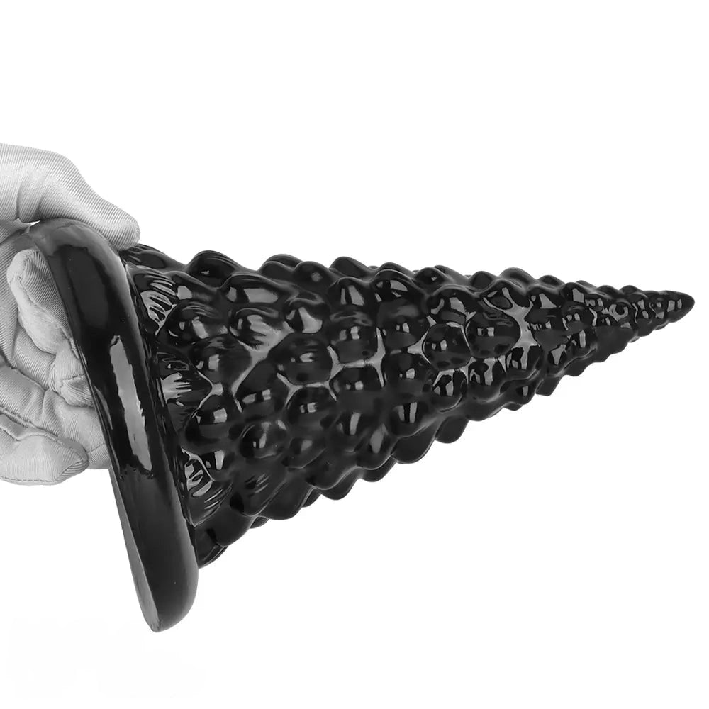 7.87in Black PVC Thick Anal Plug Anal Expansion Suction Cup G Spot Dildo