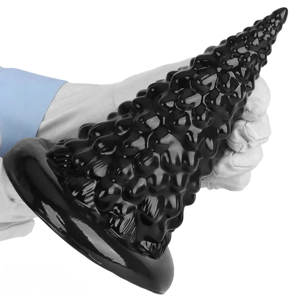 7.87in Black PVC Thick Anal Plug Anal Expansion Suction Cup G Spot Dildo