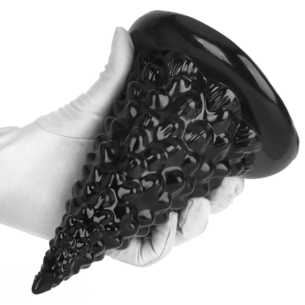 7.87in Black PVC Thick Anal Plug Anal Expansion Suction Cup G Spot Dildo