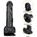7.87in Black Skin Feeling Dildo Woman Man Suction Cup Anal Sex Toy
