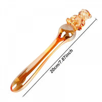 7.87in Cartoon Bear Series Glass Fantasy Cute Massage Stick Dildo