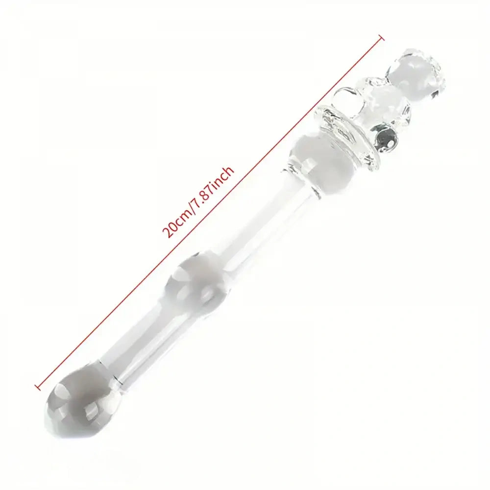 7.87in Cartoon Bear Series Glass Fantasy Cute Massage Stick Dildo