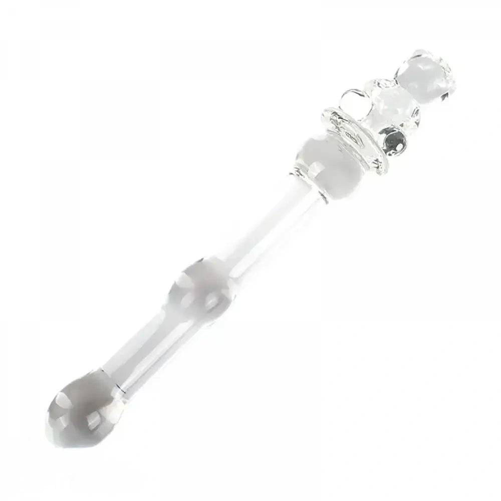 7.87in Cartoon Bear Series Glass Fantasy Cute Massage Stick Dildo
