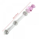 7.87in Cartoon Bear Series Glass Fantasy Cute Massage Stick Dildo