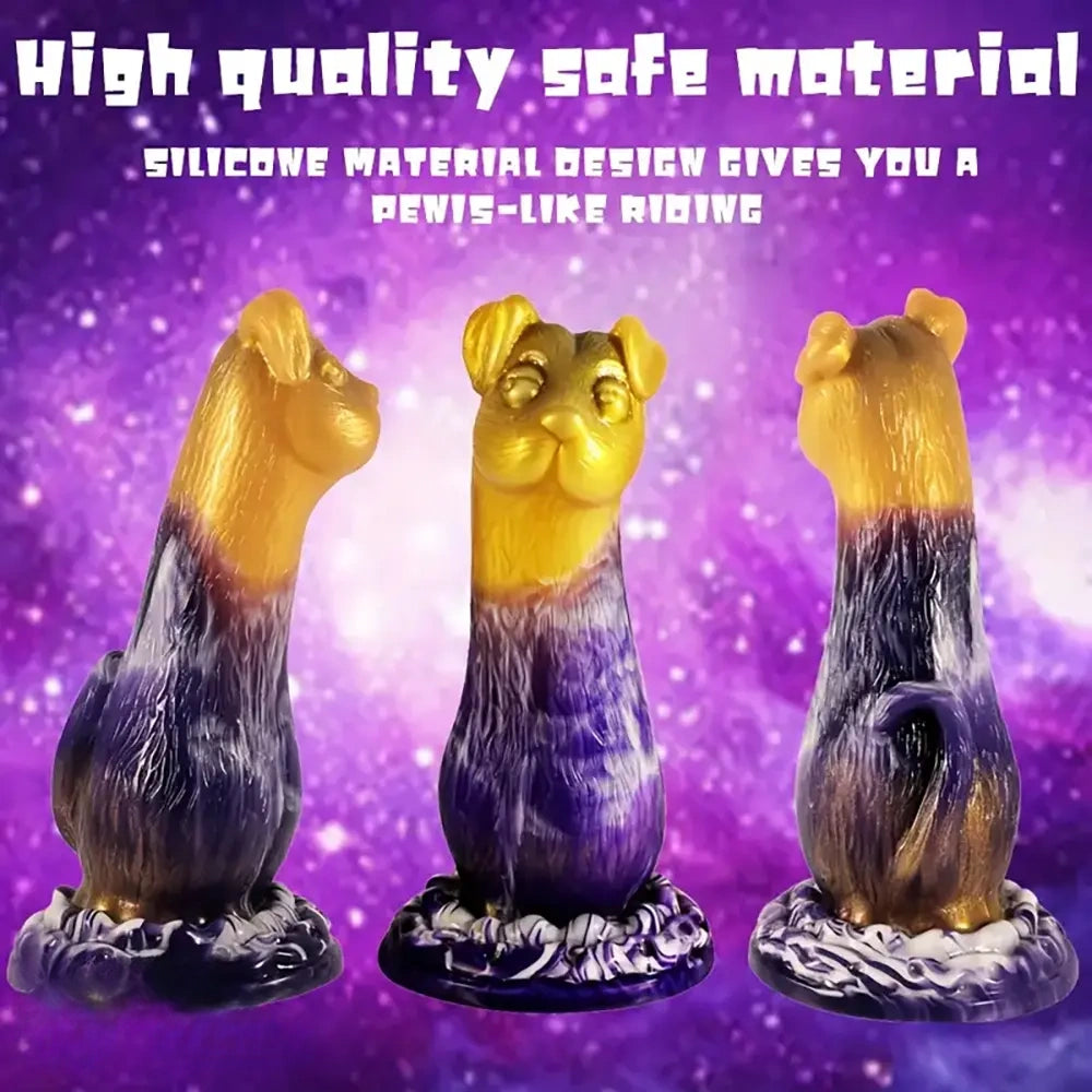7.87in Chinese Zodiac Dog Design Silicone Hand Wash Only Soft Dildo