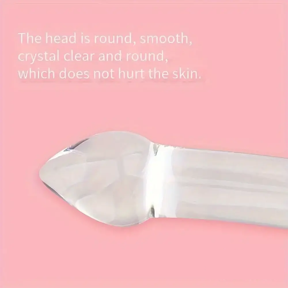 7.87in Clear Premium Unisex Glass Crystal Dildo For Female Male Lesbian