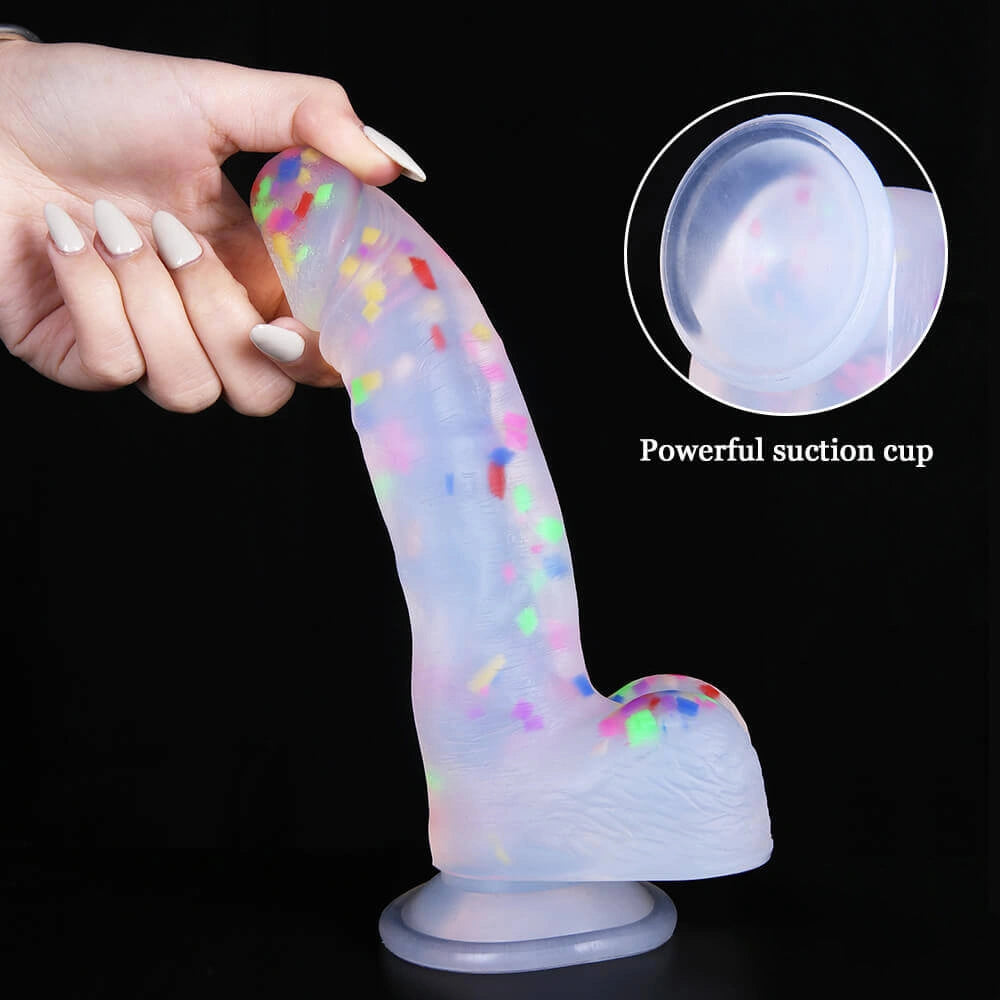 7.87in Crystal Clear Fruit Silicone Dildo For Adult Couples