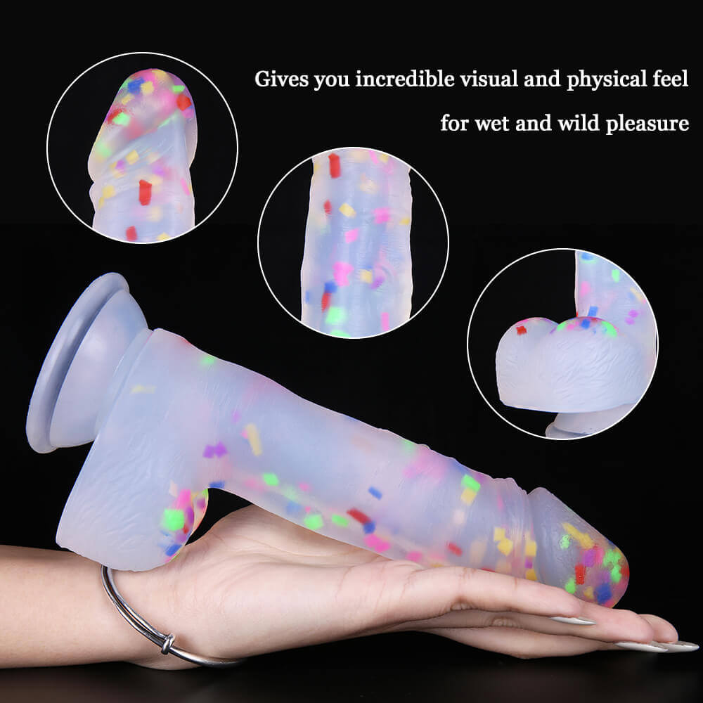 7.87in Crystal Clear Fruit Silicone Dildo For Adult Couples
