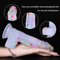 7.87in Crystal Clear Fruit Silicone Dildo For Adult Couples