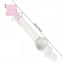 7.87in Crystal Glass Penis Anal Beads Dildo With Square Crystal Pagoda