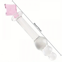 7.87in Crystal Glass Penis Anal Beads Dildo With Square Crystal Pagoda