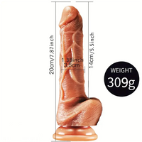 7.87in Double Layer Silicone Realistic Personal Massager Soft Dildo