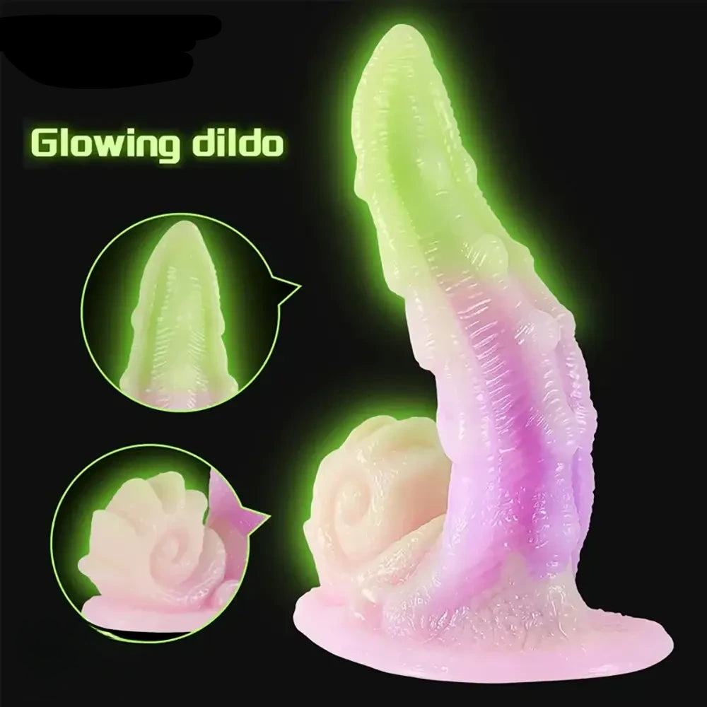 7.87in Dragon Tentacle Luminous Anal Monster Silicone Soft Dildo