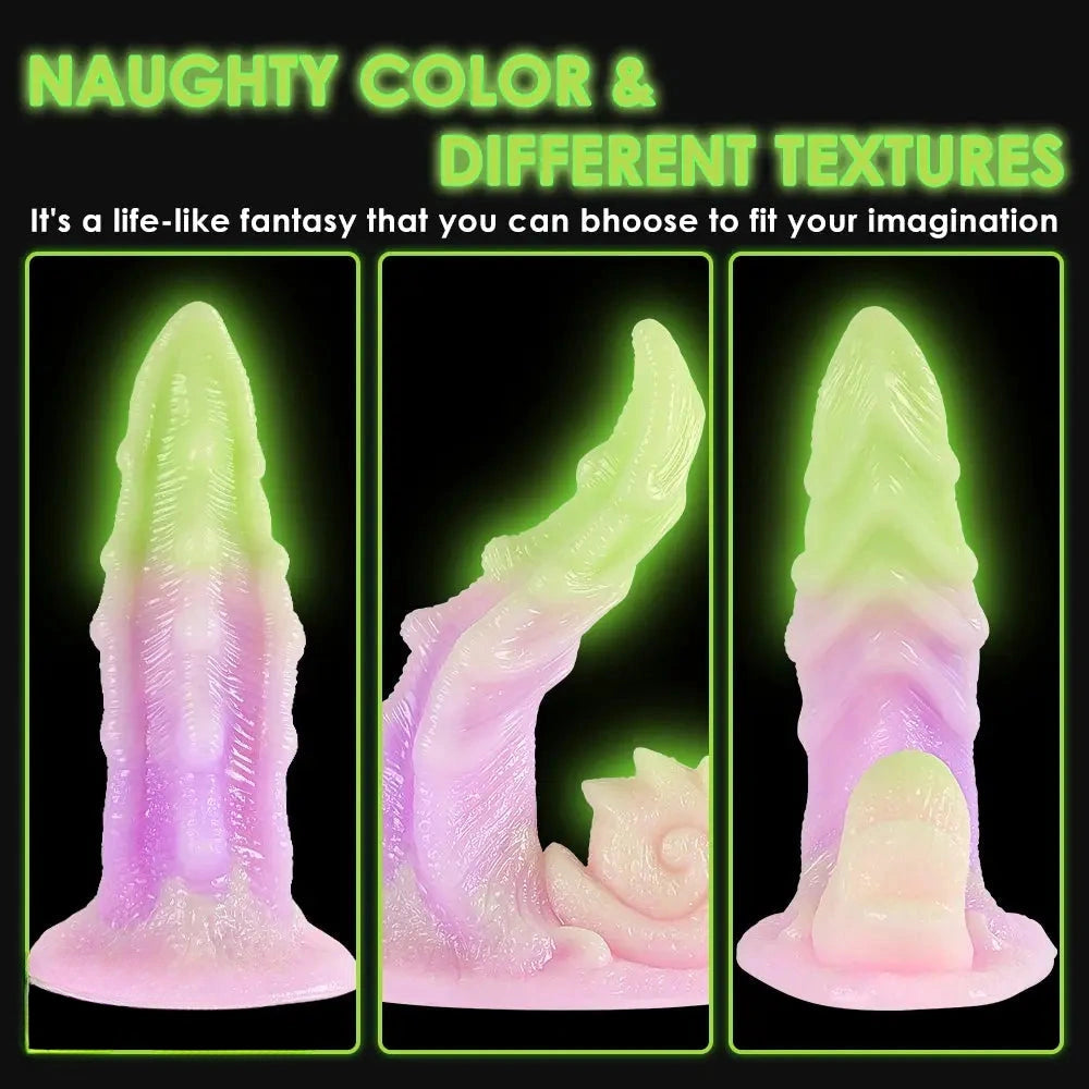 7.87in Dragon Tentacle Luminous Anal Monster Silicone Soft Dildo