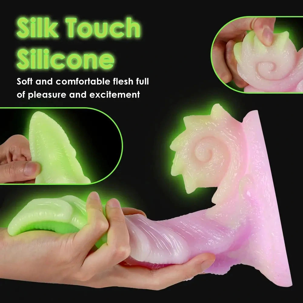 7.87in Dragon Tentacle Luminous Anal Monster Silicone Soft Dildo