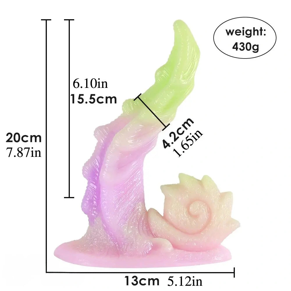 7.87in Dragon Tentacle Luminous Anal Monster Silicone Soft Dildo