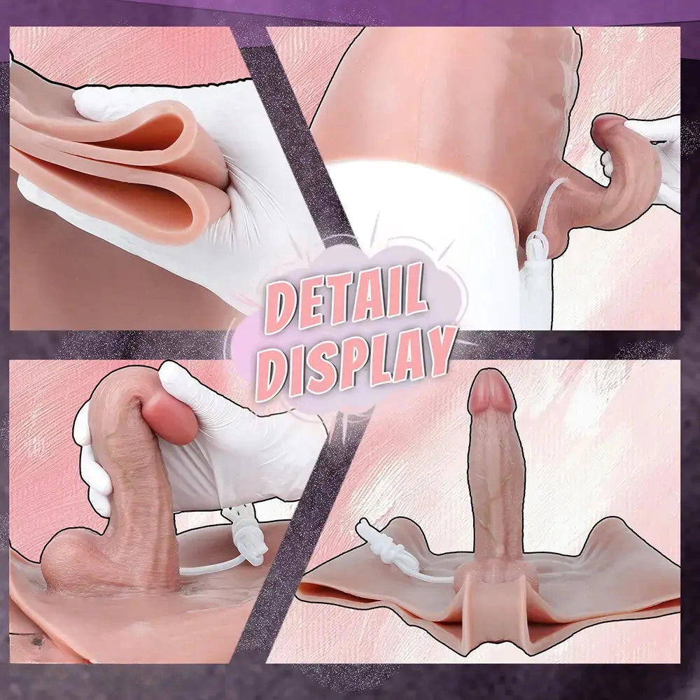 7.87in Ejaculating Dildo Pants Vagina Massager For Female Masturbator