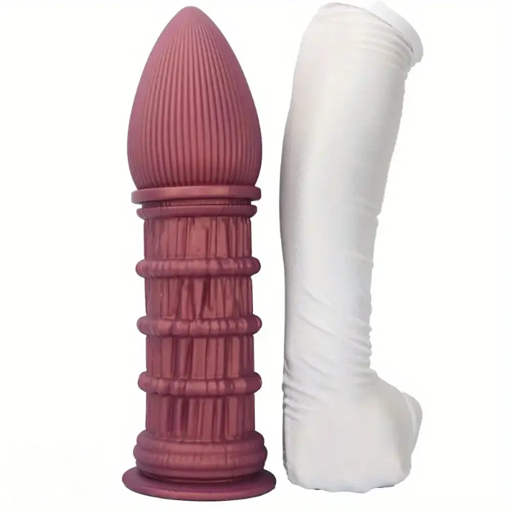 7.87in Ergonomic Silicone Cone Mushroom Head Threaded Dildo