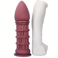 7.87in Ergonomic Silicone Cone Mushroom Head Threaded Dildo