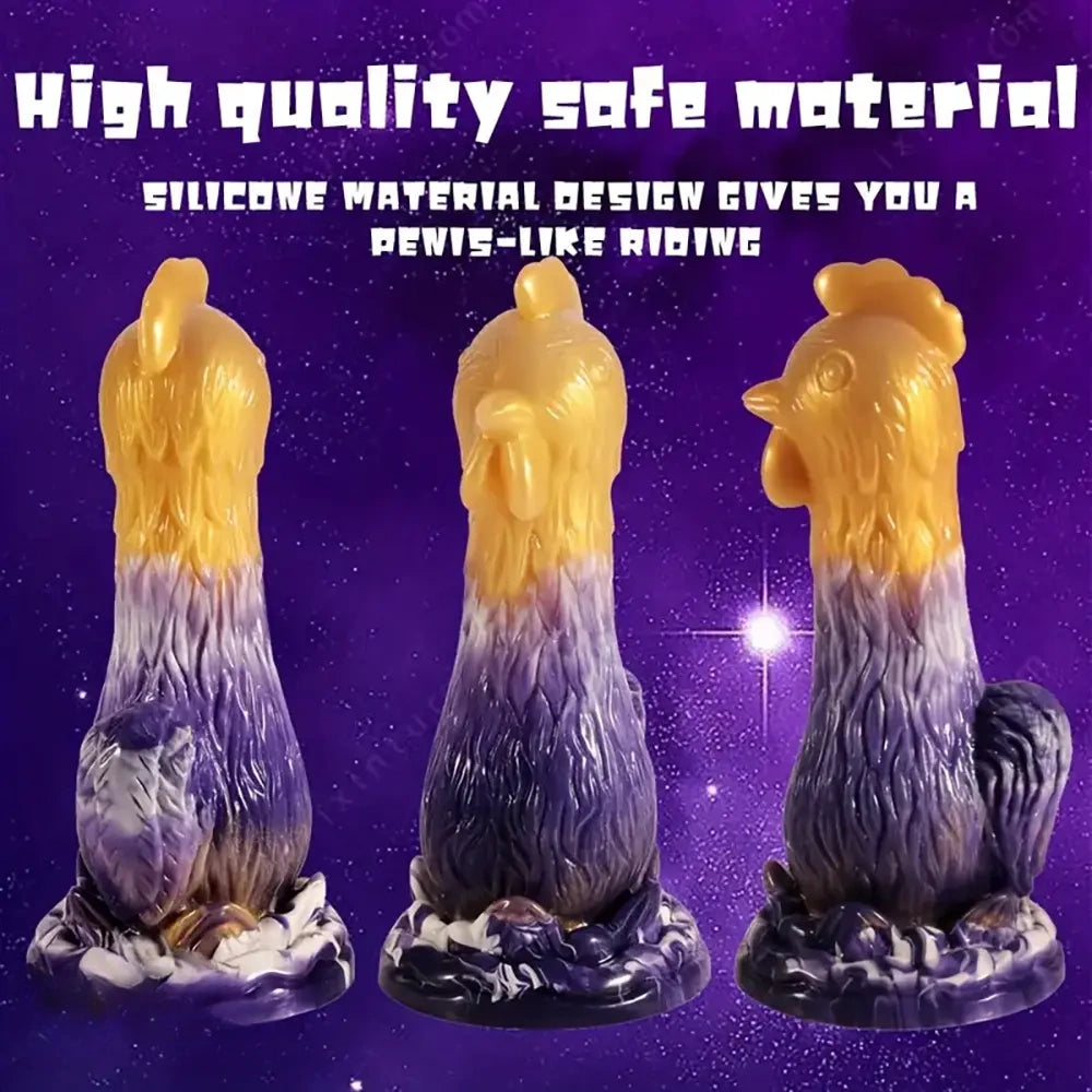 7.87in Exotic Thick Rooster Chicken Silicone Dildo Penis Couple Gift