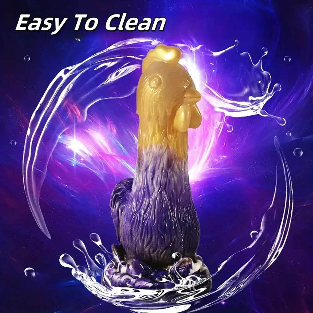 7.87in Exotic Thick Rooster Chicken Silicone Dildo Penis Couple Gift