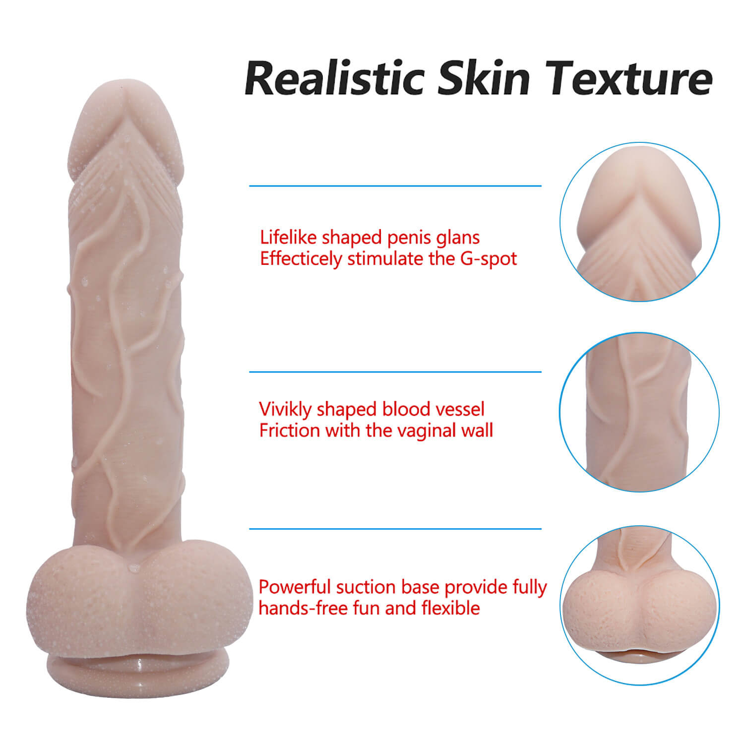 7.87in Fake Penis Sex Toy Dildo For Anus Vaginal Masturbation