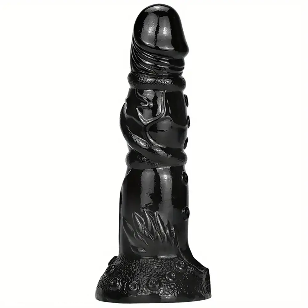 7.87in Fantasy Black Spiked Male Dildo For Stimulation Massager Pleasure